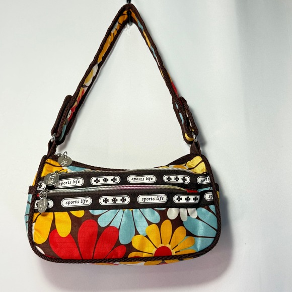 Sports Life Y2K Floral Shoulder Bag Double Zip Purse Colorful‎ - Picture 1 of 7